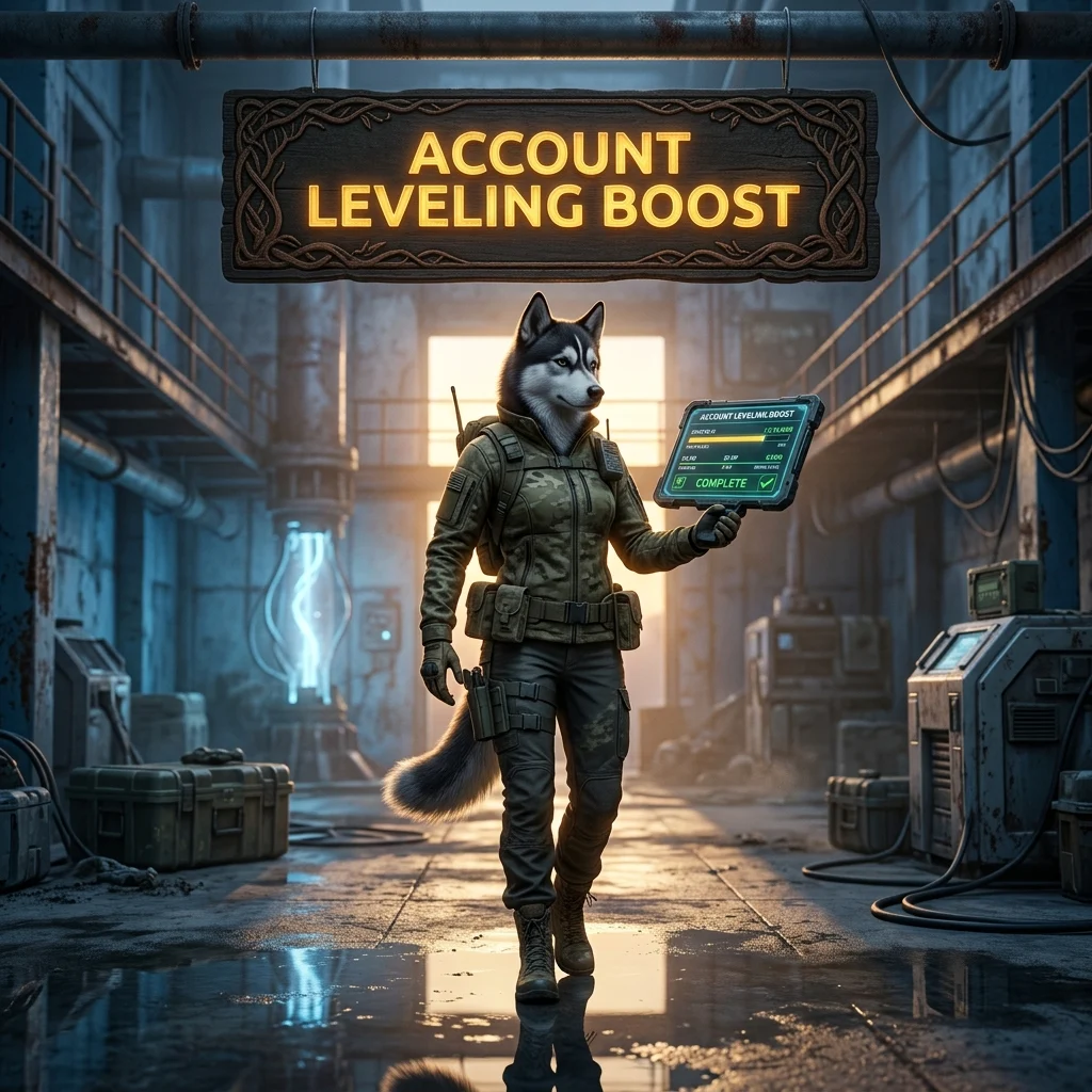 Promotional image for the Account Leveling Boost in Active Matter service, focused on account leveling support.