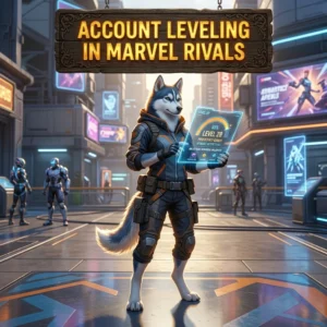 Promotional image for an Account Leveling Boost in Marvel Rivals service