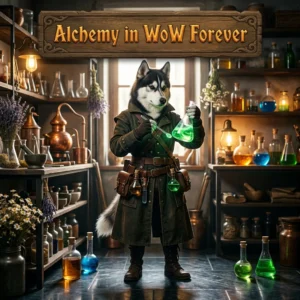 Promotional image representing the Alchemy Boost service in WoW Forever