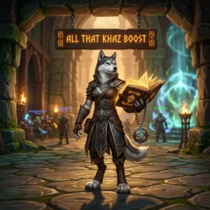 Promotional image for All That Khaz Boost, representing the named boost service
