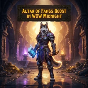Promotional image for the Altar of Fangs Boost in WoW Midnight service