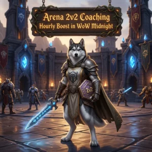 Promotional image for Arena 2v2 Coaching Hourly Boost in WoW Midnight, an hourly coaching service for 2v2 arena play