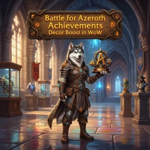 Promotional image for the Battle for Azeroth Achievements Decor Boost in WoW service