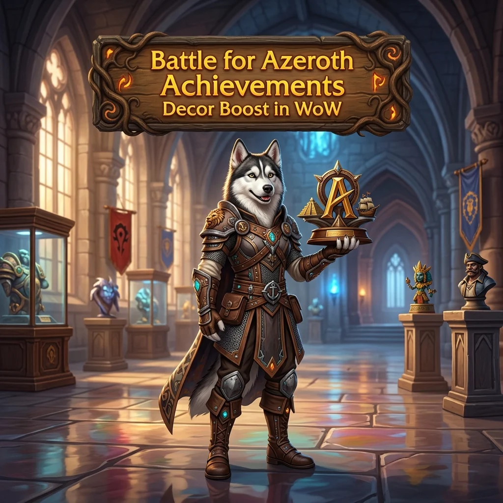 Promotional image for the Battle for Azeroth Achievements Decor Boost in WoW service