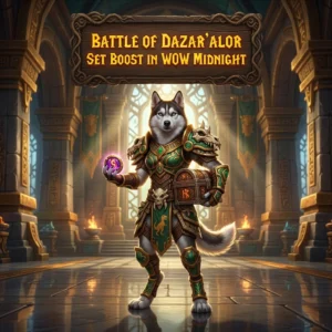 Promotional image for the Battle of Dazar’Alor Set Boost in WoW Midnight service