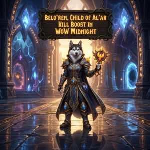 Promotional image for the Belo’Ren, Child of Al’Ar Kill Boost service in WoW Midnight.