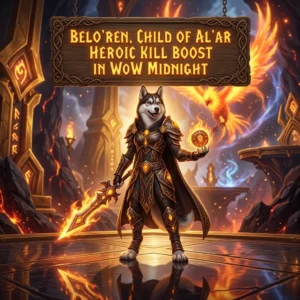 Promotional image for the Belo’ren, Child of Al’ar Heroic Kill Boost in WoW Midnight service