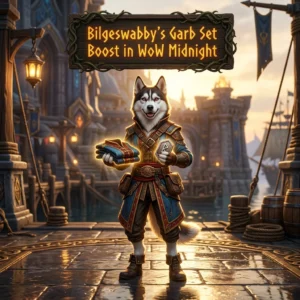 Promotional image for Bilgeswabby’s Garb Set Boost in WoW Midnight, representing the service for the named garb set.