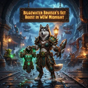 Promotional image for the Bilgewater Bruiser’s Set Boost service in World of Warcraft: Midnight.