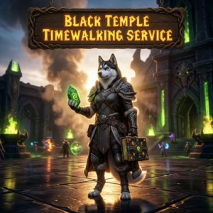 Promotional image representing the Black Temple Timewalking Service and its focus on Black Temple Timewalking content.