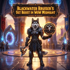 Promotional image for the Blackwater Bruiser’s Set Boost service in WoW Midnight