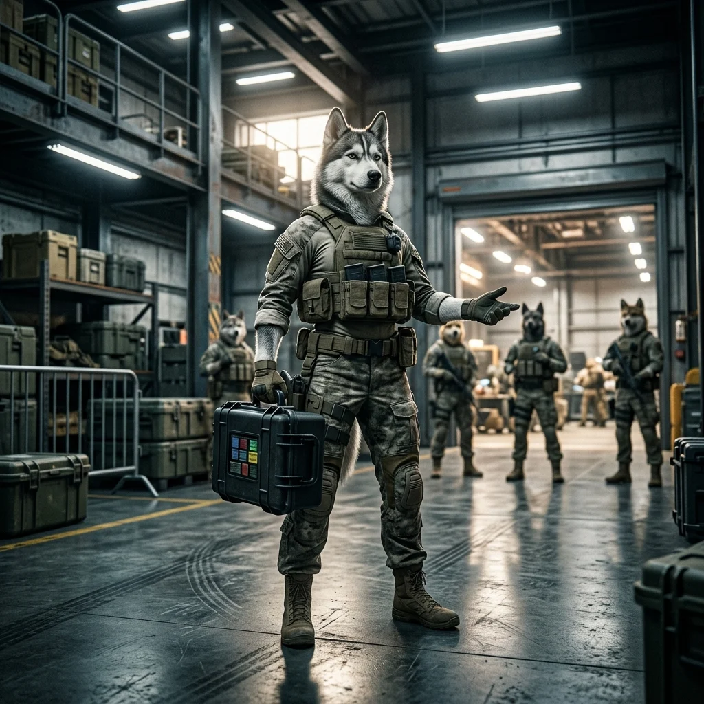 Žaidimo „Wardogs“ boosterių samdymo temai skirta iliustracija be įskaitomo teksto