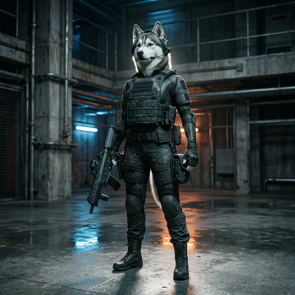 Digitale illustratie over het inhuren van boosters in Wardogs, met een gamegerichte sfeer en zonder leesbare tekst of zichtbare tekens.