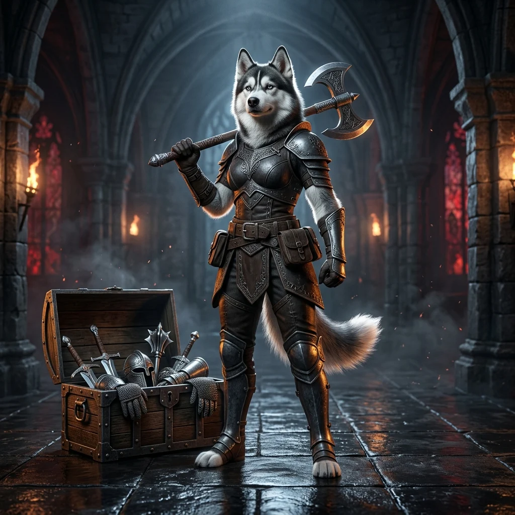 Grafika promująca usługi rozwoju postaci w Diablo 4, przedstawiająca mroczną scenerię fantasy bez czytelnych napisów.