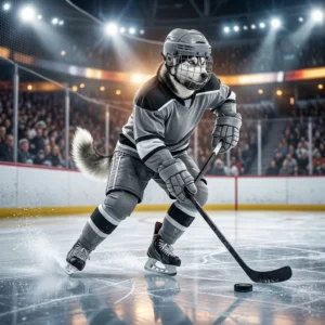 Ilustración promocional relacionada con un servicio de boosting por horas para NHL, sin texto legible ni elementos identificativos.