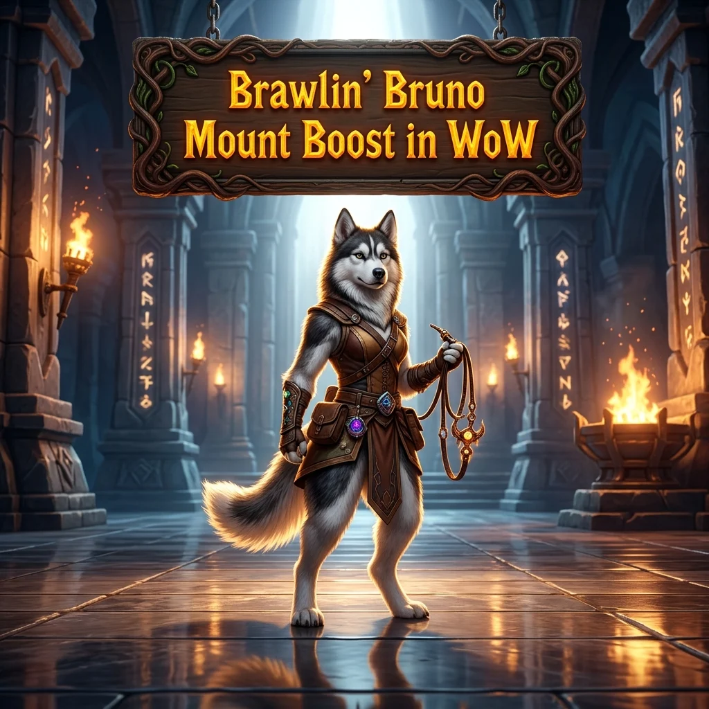 Promotional image representing the Brawlin’ Bruno Mount Boost in WoW service