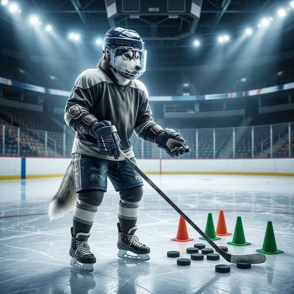 Ilustracija hokejske tematike za brezplačne vodnike NHL brez vidnega besedila ali znakov