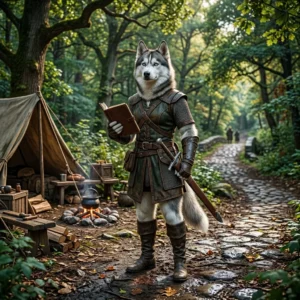 Fantazijska ilustracija, ki prikazuje pustolovsko vzdušje klasičnega sveta spletne igre.