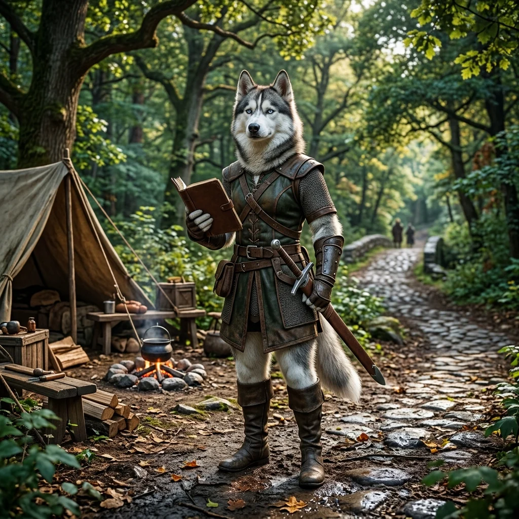 Fantazijska ilustracija, ki prikazuje pustolovsko vzdušje klasičnega sveta spletne igre.