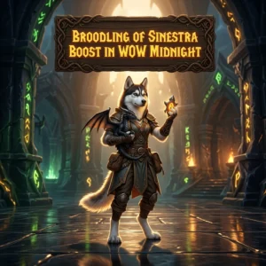 Promotional image for the Broodling of Sinestra Boost service in WoW Midnight