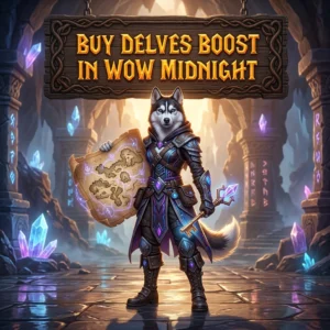 Promotional image representing the Buy Delves Boost in WoW Midnight service for players seeking Delves boosting support.