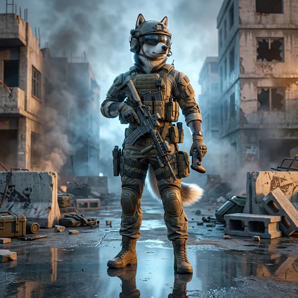 Illustrasie vir Call of Duty Warzone-versterkingsdienste met ’n algemene oorlogs- en speltema.