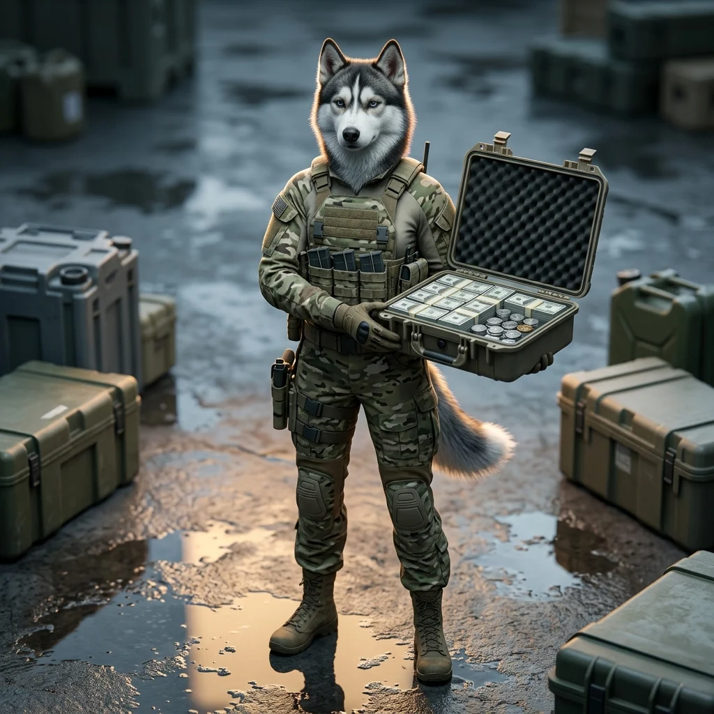 Promotionele illustratie voor Cash Farm Boost in Wardogs, zonder leesbare tekst of tekens.