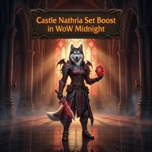 Promotional image for the Castle Nathria Set Boost service in WoW Midnight