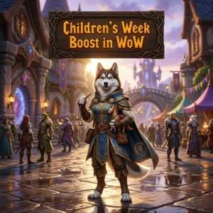 Promotional image representing the Children’s Week Boost in WoW service