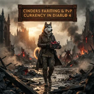 Promotional image for Cinders Farming PvP Currency Boost in Diablo 4, representing the related game service.