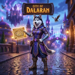 Promotional image for the City of Dalaran Boost in WoW Forever service