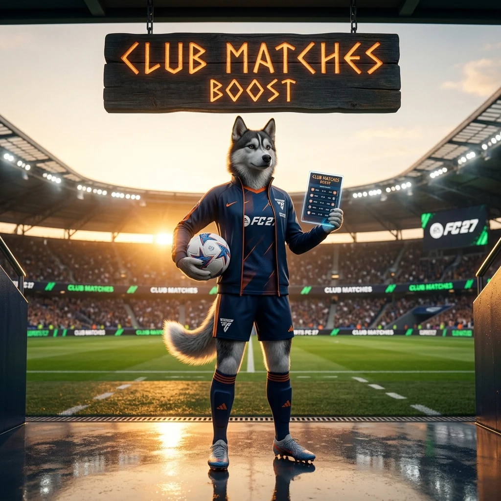 Promotional image for Club Matches Boost in EA SPORTS FC 27, a service focused on club match boosting