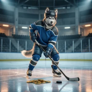 Imagen promocional relacionada con la compra de monedas para NHL 26, sin texto legible ni señales visibles.