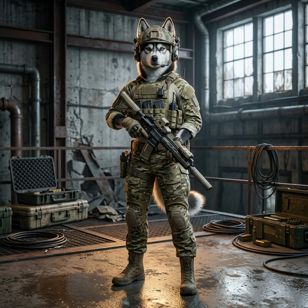 Ilustração promocional relacionada à contratação de um profissional no universo de Wardogs, sem texto legível.