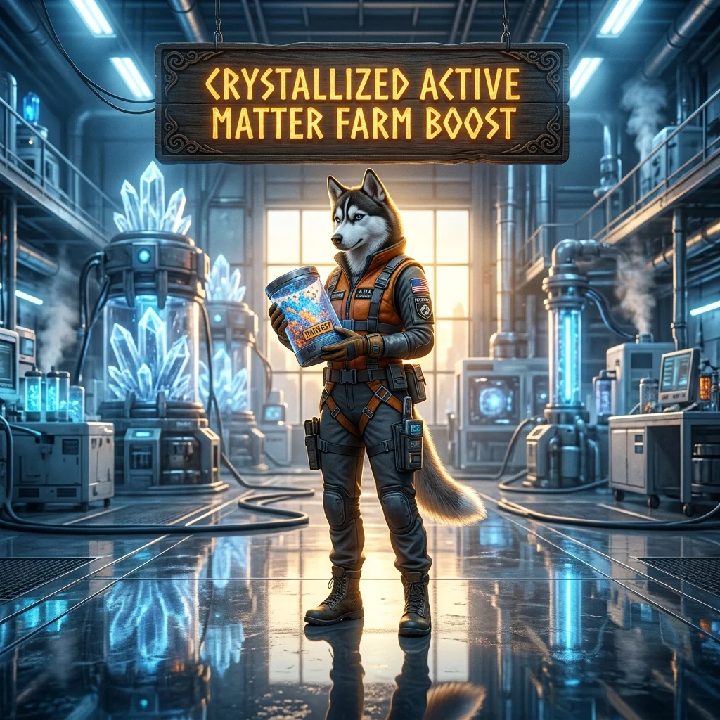 Promotional image for Crystallized Active Matter Farm Boost in Active Matter, representing the named Active Matter farm boost service.