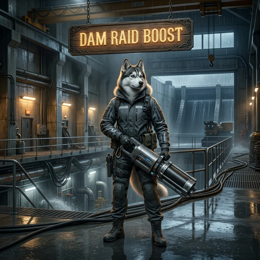Promotional image for Dam Raid Boost in Active Matter, representing the boost service for the Dam Raid experience.