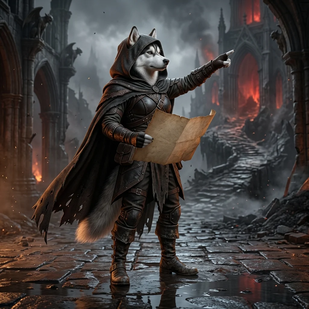 Donker fantasie-illustrasie vir Diablo 4-gidse, met ’n somber atmosfeer en ’n dreigende spelwêreld.