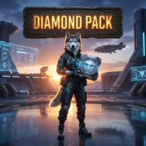 Promotional image for the Diamond Pack Boost service in Apex Legends, presented as a game-related service offering.