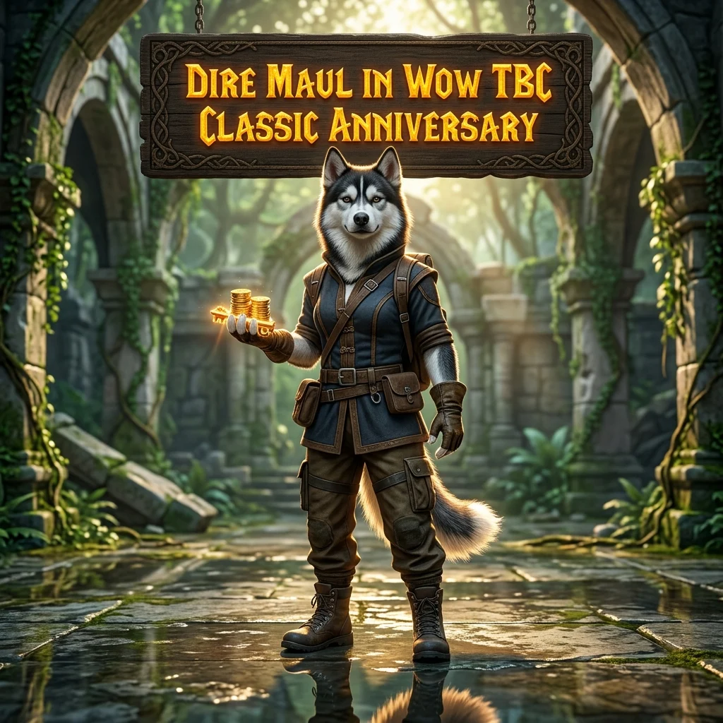 Promotional image for Dire Maul Boost in WoW TBC Classic Anniversary, showing the service tied to World of Warcraft TBC Classic Anniversary.