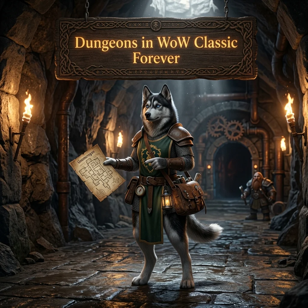 Promotional image for Dungeons Boosting Services in WoW Classic Forever, focused on dungeon boosting support in WoW Classic Forever.