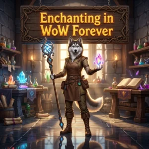 Promotional image for the Enchanting Boost service in WoW Forever, representing the named in-game service.