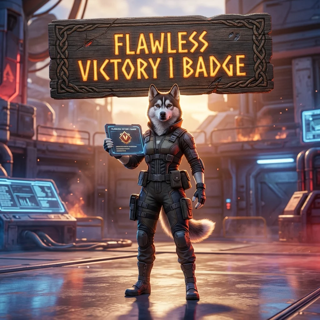Promotional image for the Flawless Victory I Badge Boost service in Apex Legends.