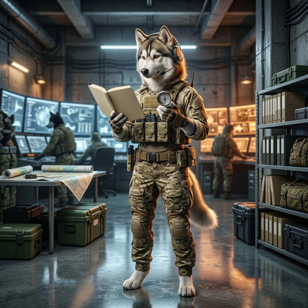 Ilustrație tematică pentru ghiduri gratuite în Wardogs, fără text lizibil sau semne.