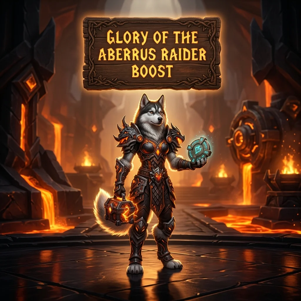 Promotional image for the Glory of the Aberrus Raider Boost service and its Aberrus raider boost offering