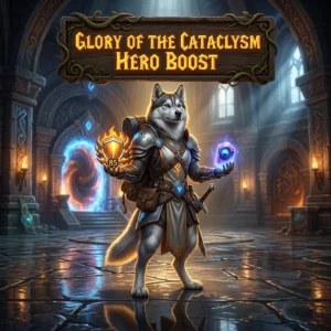 Promotional image representing the Glory of the Cataclysm Hero Boost product and service
