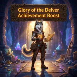 Promotional image representing the Glory of the Delver Achievement Boost service.