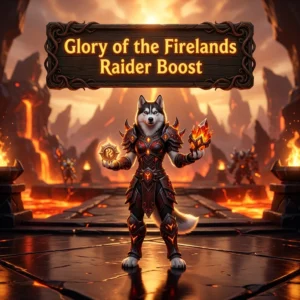Promotional image for the Glory of the Firelands Raider Boost service
