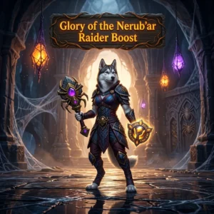 Promotional image representing the Glory of the Nerub’ar Raider Boost service and its exact product offering