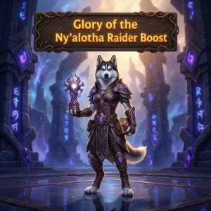 Promotional image representing the Glory of the Ny’alotha Raider Boost service.