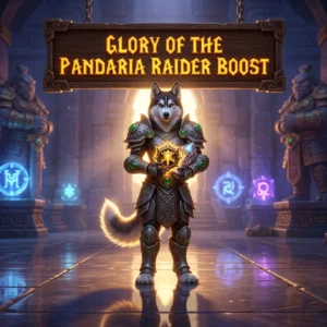 Promotional image for the Glory of the Pandaria Raider Boost service